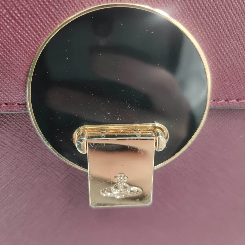 Vivienne Westwood Opio Saffiano Small Shoulder Bag in Bordeaux